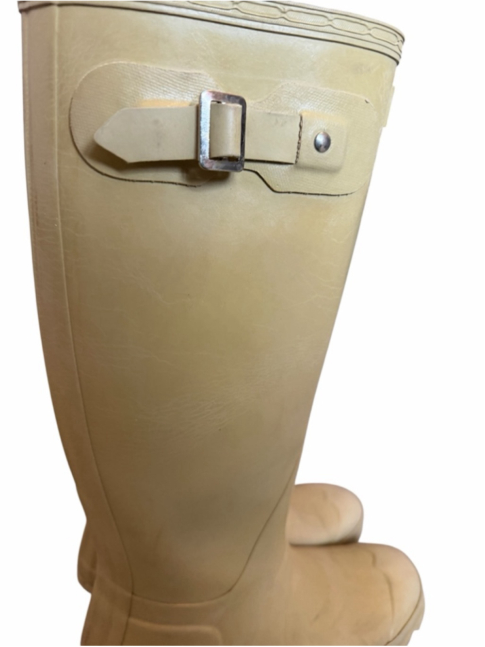 Hunter Original Gloss Tall Rain Boots Cream Beige Wellies UK5 US6M/7M EU38 - Picture 9 of 16